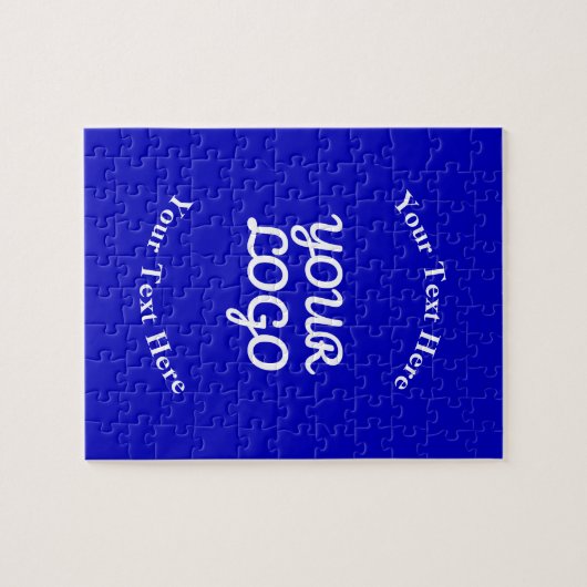 Voeg Logo Editable Royal Blue & White Text toe Legpuzzel (Horizontaal)