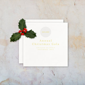 Voeg Logo Elegant Gold White Custom Text toe Servet