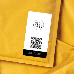 Voeg Logo en website QR-code aangepaste contrastkl Etiket