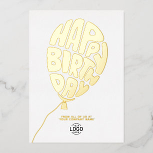 Voeg Logo Fun Lettering Ballon Business Birthday t Folie Uitnodiging