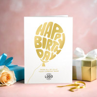 Voeg Logo Gold Lettering Ballon Business Birthday 