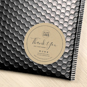 Voeg Logo grijze rand sociale media toe Dank u Kra Ronde Sticker