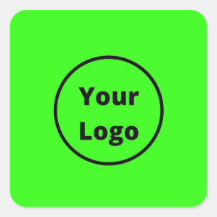 Voeg logo neongroen toe vierkante sticker
