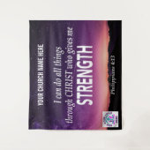 VOEG LOGO Phil 4:13 TOE IK KAN ALLE DINGEN Church Wandkleed (Voorkant)