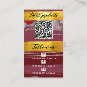 Voeg Logo QR-code en sociale media Bordeaux Red Go Visitekaartje (Achterkant)