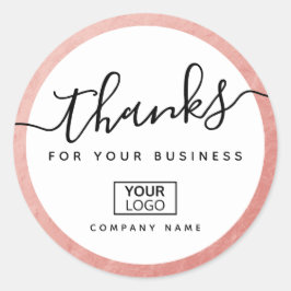 Voeg logo roos goud toe Bekijk de grens Ronde Sticker