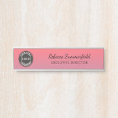 Voeg Logo roze Ombre Executive Office Manager toe Deurbordje (Voorkant)
