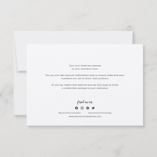 Voeg Logo Script en Typewriter Kraft Dank u Bedankkaart (Achterkant)