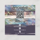 Voeg Logo Sociale Media QR Code Moeder van ParelOp Vierkante Visitekaartje (Achterkant)