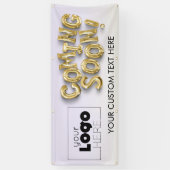 Voeg Logo toe Binnenkort verkrijgbaar Gold Letter- Spandoek (Verticaal)