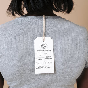 Voeg Logo toe Kleding Wasinstructies Prijs Ophange Cadeaulabel