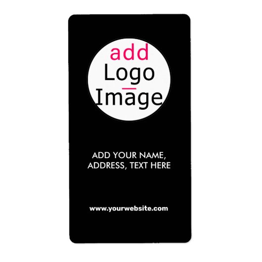 Voeg Logo Toe Zakelijk Chic Aanpasbaar Zwart Merk Etiket (Voorkant)