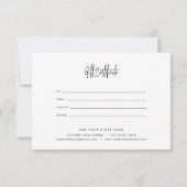 Voeg Logo Trendy Modern Script Cadeaucertificaat t (Achterkant)