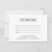 Voeg Logo White Lines Custom Color Gift Certificat (Achterkant)