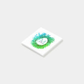 Voeg monogram roze groene kerstkrans toe post-it® notes (Schuin)
