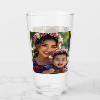 Voeg mooie babofoto toe personaliseren glas
