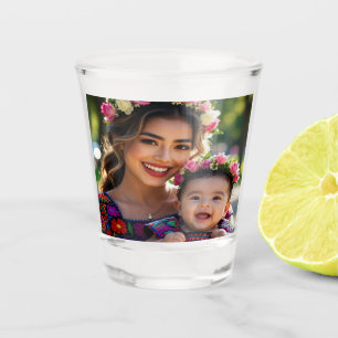 Voeg mooie babyfoto personaliseren toe shot glas