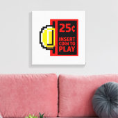 Voeg munt in om te spelen canvas afdruk (Insitu (Woonkamer))