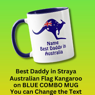 Voeg naam, beste papa Australië, blauwe kangoeroe Mok