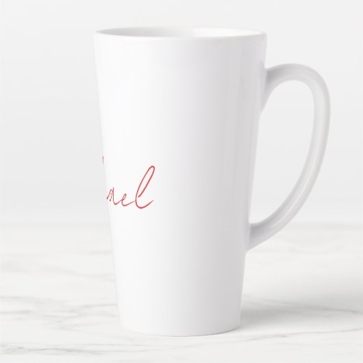 Voeg naam Elegant Creative Callgraphy Rood Wit toe Latte Mok (Rechts)