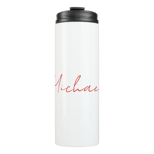 Voeg naam Elegant Creative Callgraphy Rood Wit toe Thermosbeker (Voorkant)