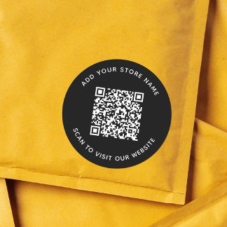 Voeg Naam en Uw Kleur van de Code QR van de Websit Ronde Sticker
