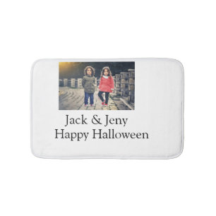 voeg naam foto tekst Halloween kinder meisje jonge Badmat