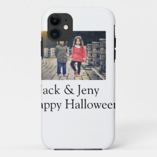 voeg naam foto tekst Halloween kinder meisje jonge iPhone 11 Hoesje