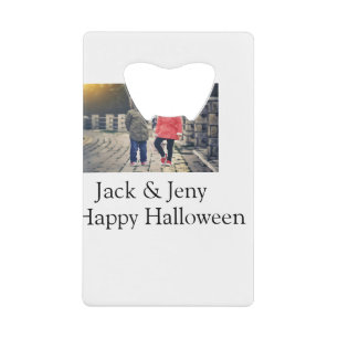 voeg naam foto tekst Halloween kinder meisje jonge Kredietkaart Flessenopener