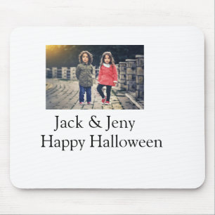 voeg naam foto tekst Halloween kinder meisje jonge Muismat