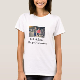 voeg naam foto tekst Halloween kinder meisje jonge T-shirt