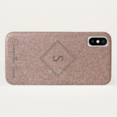 Voeg naam Gepersonaliseerde Moderne Elegant Glitte Case-Mate iPhone Case (Achterkant (horizontaal))