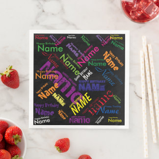 Voeg Naam Happy Birthday Standard Dinner Napkins t Servet