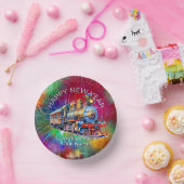 Voeg naam jaar, stoomtrein vuurwerk Nieuwjaar Papieren Kommen (Feest)