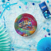 Voeg naam jaar, stoomtrein vuurwerk Nieuwjaar Papieren Kommen (Feest)