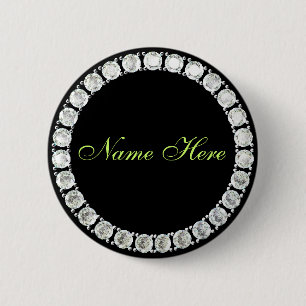 Voeg naam-klantgerichte diamant toe ronde button 5,7 cm