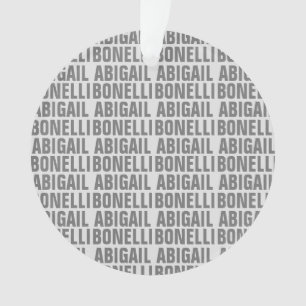 Voeg naam minimalist bold modern grijs chic toe ornament