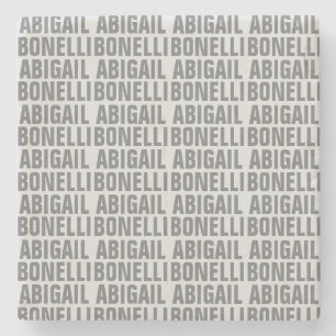Voeg naam minimalist bold modern grijs chic toe stenen onderzetter