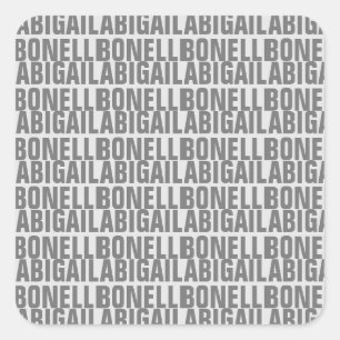 Voeg naam minimalist bold modern grijs chic toe vierkante sticker