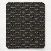 Voeg naam & monogram toe Zwart & Goud Chic Klasse Muismat (Voorkant)