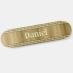 Voeg Naam of Initialen geborsteld metaal bruin Sch Skateboard