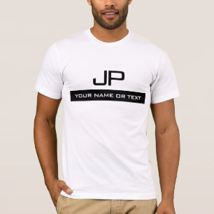 Voeg naam of tekst elegant Monogram Mannen Modern T-shirt