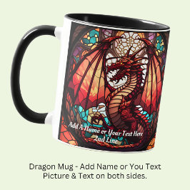 Voeg naam of tekst toe, Glas in lood Dragon met Wi Mok