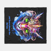Voeg naam tekst, blauw roze fantasie draak groene fleece deken (Voorkant (Horizontaal))