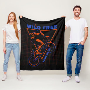 Voeg Naam Tekst BMX Extreme Freestyle Rood Geometr Fleece Deken