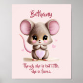 Voeg Naam Tekst Toe, Baby Muis met Grote Oren op R Poster (Voorkant)