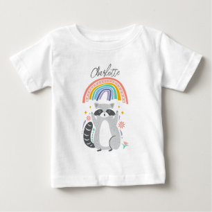 Voeg naam toe aan Racoon en regenboog Verjaardagsf