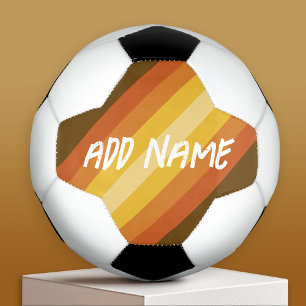 Voeg naam toe aan Retro Stripes en Warme Zonsonder Voetbal