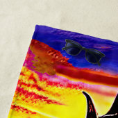 Voeg naam toe, Abstract verzend schip met bruine z Strandlaken (In situ)