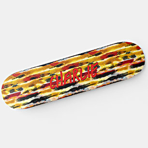 Voeg Naam toe, Abstracte Natuurlijke Kruidenbrowse Skateboard